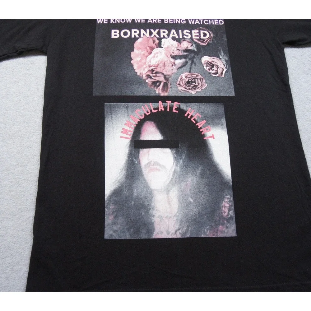 Born X Raised Shirt Mens Small Black Graphic Tee Streetwear Immaculate Heart